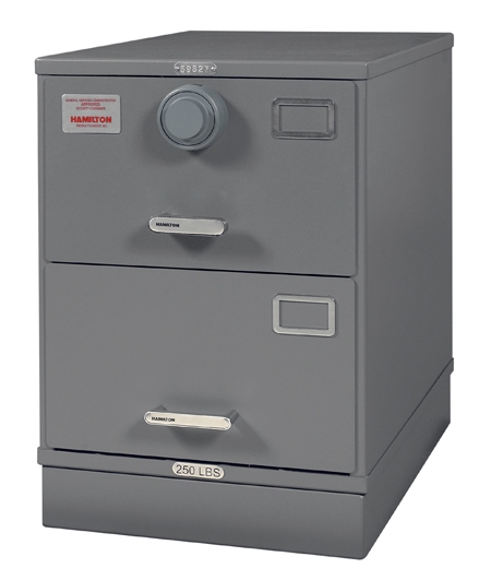 Image of 7110-01-309-1970, Class 6, 2 Drawer Letter Size GSA Approved File Cabinet w/ X-10 Lock, Gray