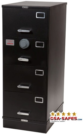 Image of 7110-01-015-4266 | Class 6, 4 Drawer File Cabinet, Black - Kaba Mas - X-10