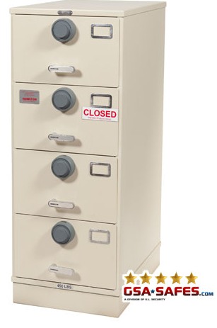 Image of 7110-01-563-1690 | Class 6, 4 Drawer Multi Lock Cabinet, Black - Kaba Mas X-10