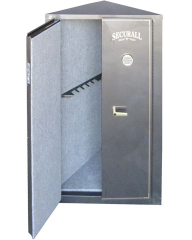Image of Corner 11 Gun - 11 Gun Cabinet w/ Digital Lock. Carpet-lined