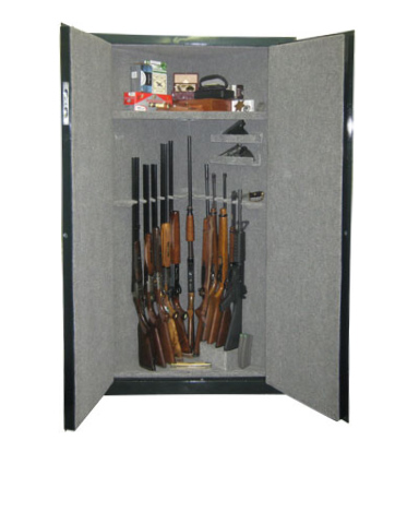 Image of Corner 11 Gun 1 Shelf - 11 Gun Cabinet w/ Digital Lock. Carpet-lined