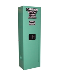 Image of MG102FL - MedGas Oxygen Gas Cylinder Storage Cabinet - Stores 1-2 D, E Cylinders