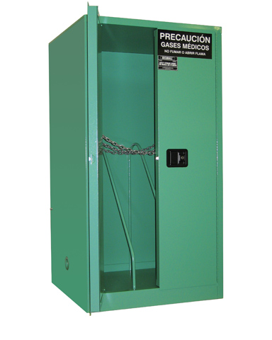 Image of MG106HFL - MedGas Oxygen Gas Cylinder Storage Cabinet - Stores 9-12 H Cylinders