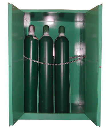 Image of MG109H - MedGas Oxygen Gas Cylinder Storage Cabinet - Stores 9-12 H Cylinders
