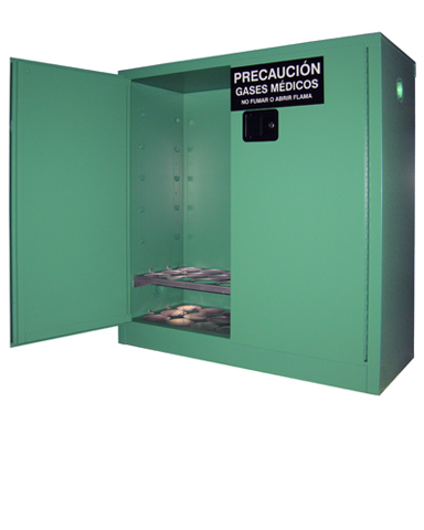 Image of MG121FL - MedGas Oxygen Gas Cylinder Storage Cabinet - Stores 21-24 D, E Cylinders