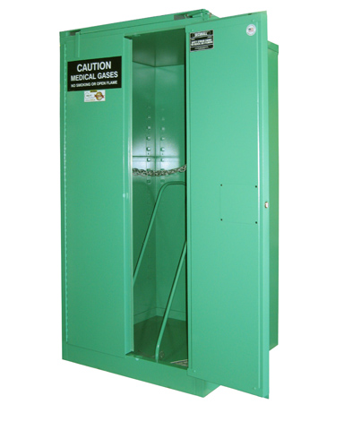 Image of MG306HFL - MedGas Oxygen Gas Cylinder Storage Cabinet - Stores 6-9 H Cylinders