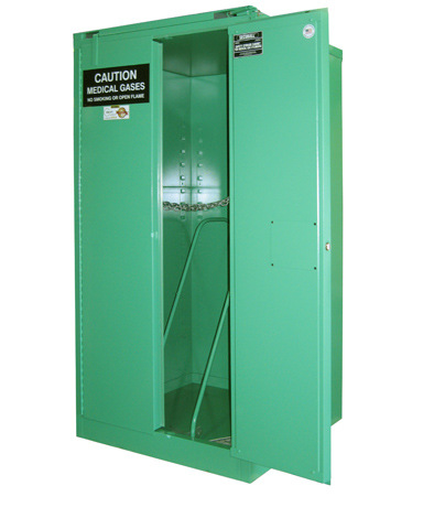 Image of MG309HFL - MedGas Oxygen Gas Cylinder Storage Cabinet - Stores 9-12 H Cylinders