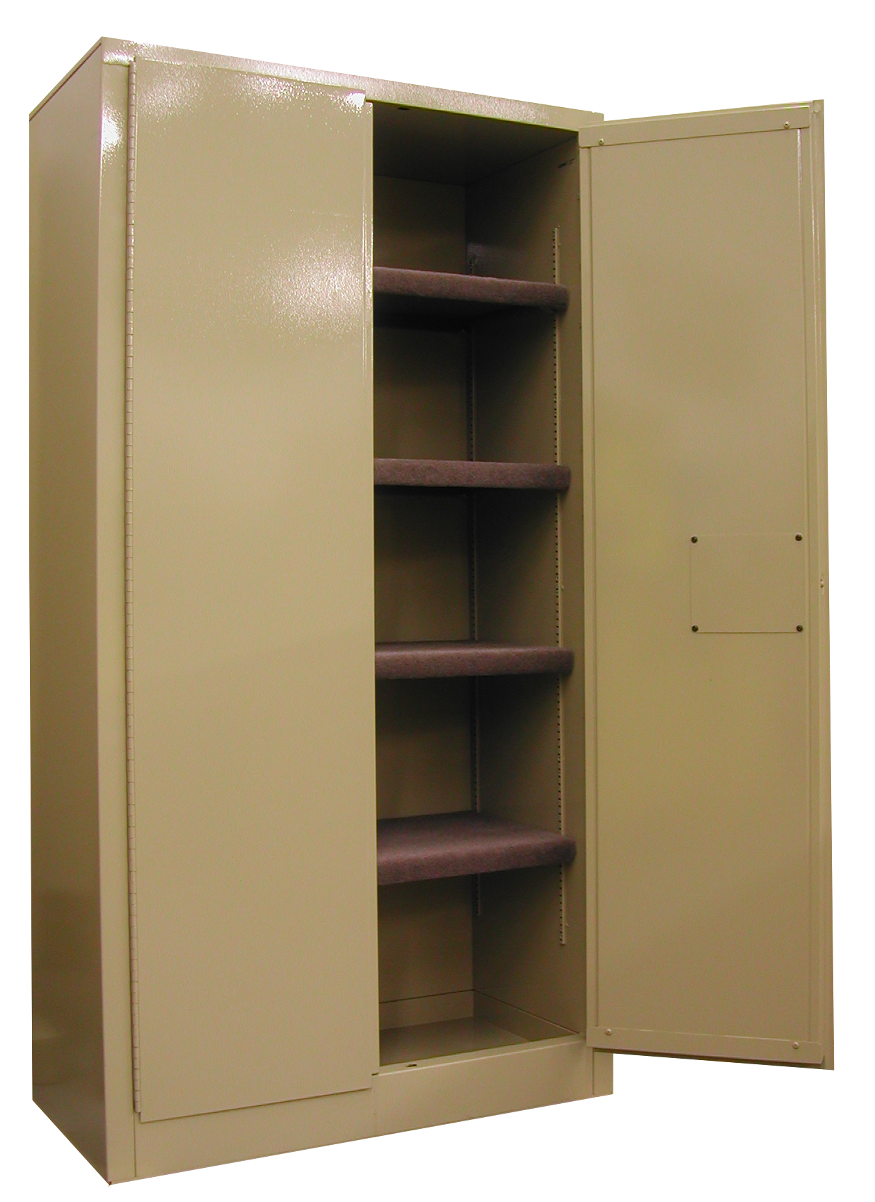 Image of S5001 - Storage of office valuables & shop instruments. Carpet-lined shelves.