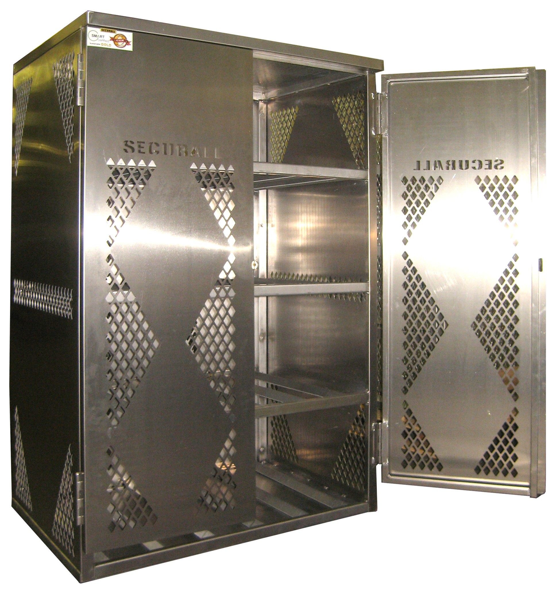 Image of LP12S-Steel - LP/Oxygen Storage Cabinet - 12 Cyl. Horizontal Standard 2-Door