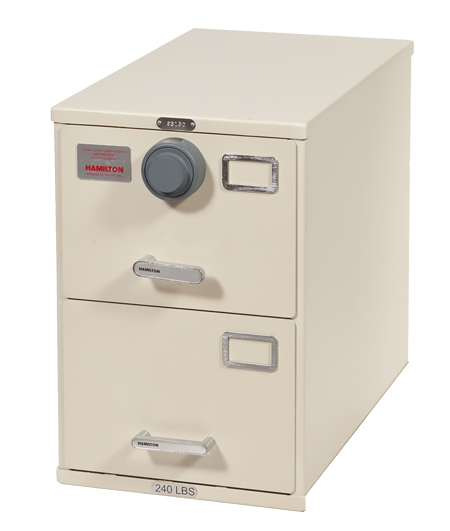 Image of 7110-01-614-5441 | Class 5, 2 Drawer Single Lock File Cabinet, S&G 2740B - Parchment
